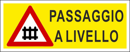 PASSAGGIO A LIVELLO - CARTELLO SEGNALETICO UNI ISO 7010 in Adesivo Resistente, Pannello in Forex, Pannello In Alluminio