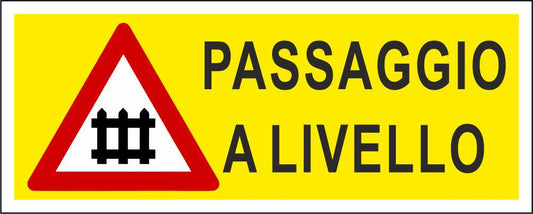 PASSAGGIO A LIVELLO - CARTELLO SEGNALETICO UNI ISO 7010 in Adesivo Resistente, Pannello in Forex, Pannello In Alluminio