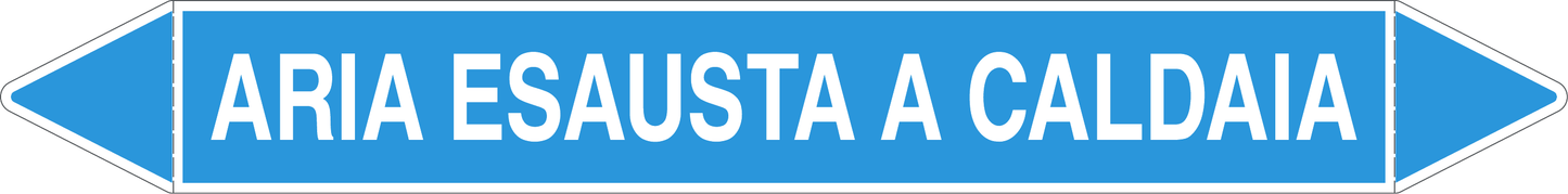 GLOBAL PACCO DA 10 ETICHETTE PER TUBAZIONI - ARIA ESUSTA A CALDAIA - Etichetta Autoadesiva Resistente