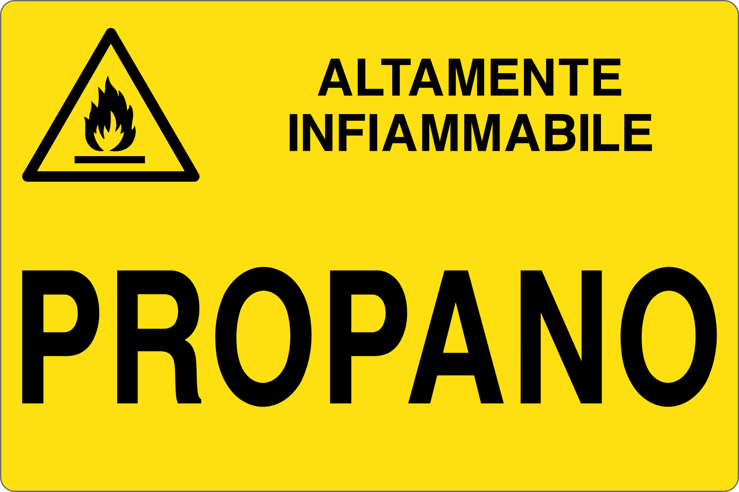 GLOBAL CARTELLO SEGNALETICO - PROPANO - Adesivo Resistente, Pannello in Forex, Pannello In Alluminio