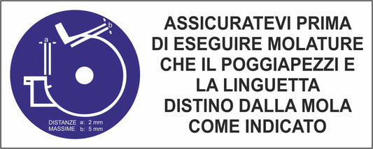 POGGIAPEZZI E LINGUETTA DISTANTI DALLA MOLA - CARTELLO SEGNALETICO UNI ISO 7010 in Adesivo Resistente, Pannello in Forex, Pannello In Alluminio