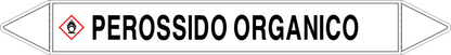 GLOBAL PACCO DA 10 ETICHETTE PER TUBAZIONI - PEROSSIDO ORGANICO - Etichetta Autoadesiva Resistente