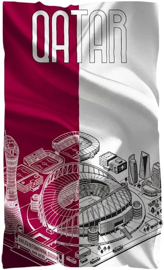 Vestin Telo da spiaggia - QATAR STADIO - CALCIO 2026 - asciugamano da bagno asciugamano da piscina asciugamano da spiaggia per vacanze