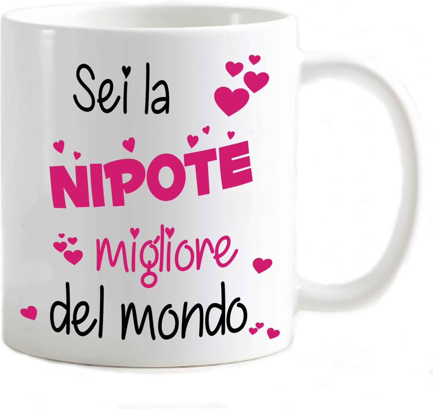 Tazza in ceramica Stampata - Sei la nipote migliore del mondo - Tazza 320 ml in Ceramica Bianca, Stampa in alta definizione Idea Regalo Originale e Unica MADE IN ITALY