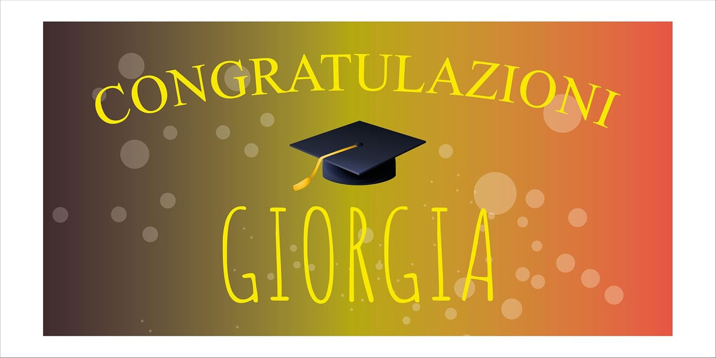 GLOBAL STRISCIONE FONDALE LAUREA - LAUREA mod 2 - STRISCIONE PERSONALIZZATO IN CARTA O IN BANNER PVC ANCHE DA ESTERNO GARANZIA 5 ANNI