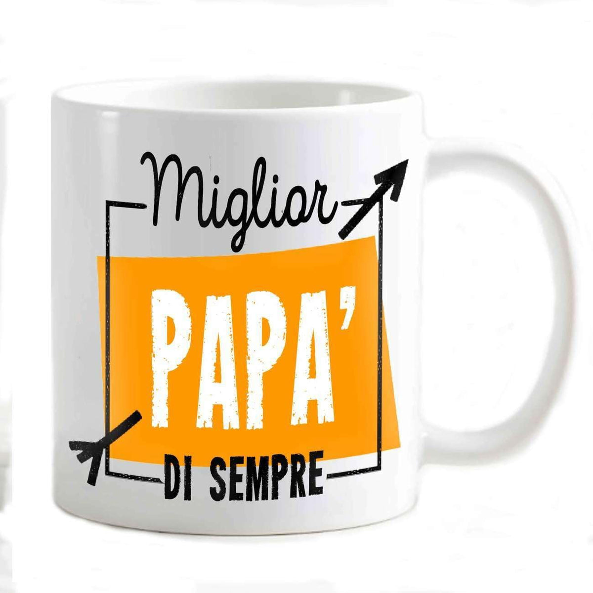 Tazza in ceramica Stampata - Miglior Papà di sempre - Tazza 320 ml in Ceramica Bianca, Stampa in alta definizione Idea Regalo Originale e Unica MADE IN ITALY