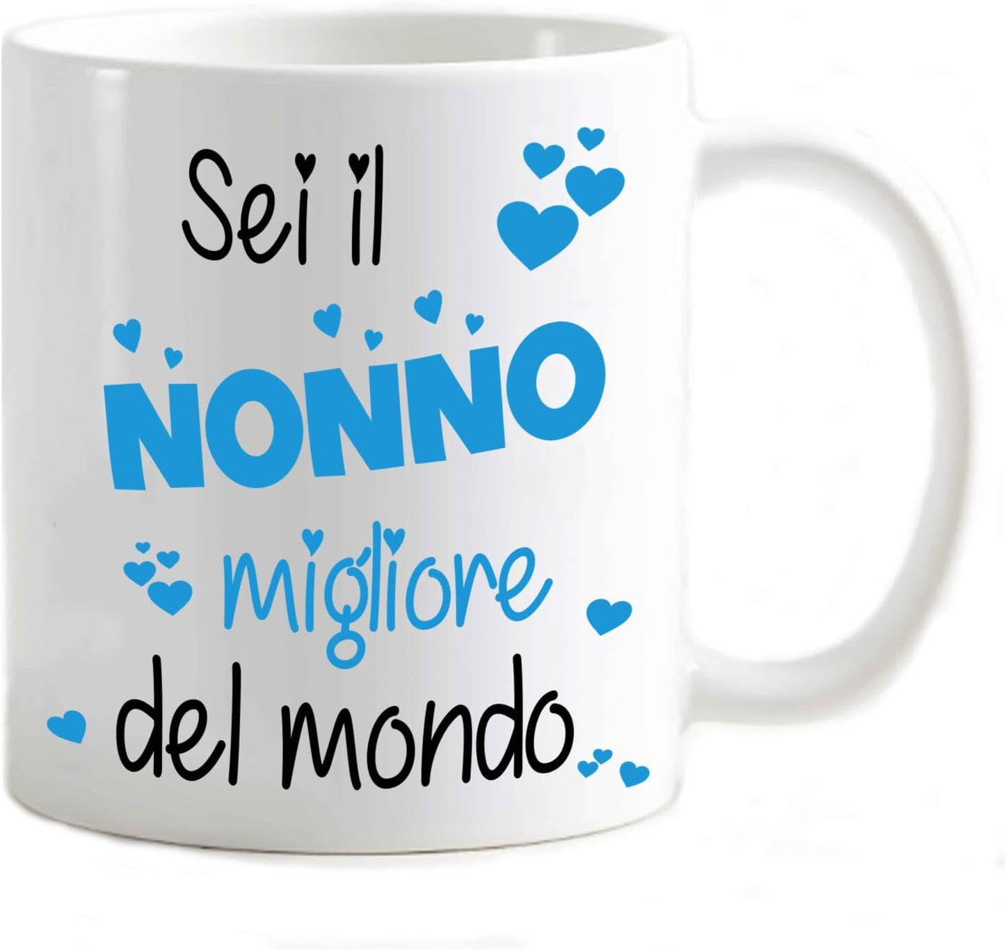 Tazza in ceramica Stampata - Sei il nonno migliore del mondo - Tazza 320 ml in Ceramica Bianca, Stampa in alta definizione Idea Regalo Originale e Unica MADE IN ITALY