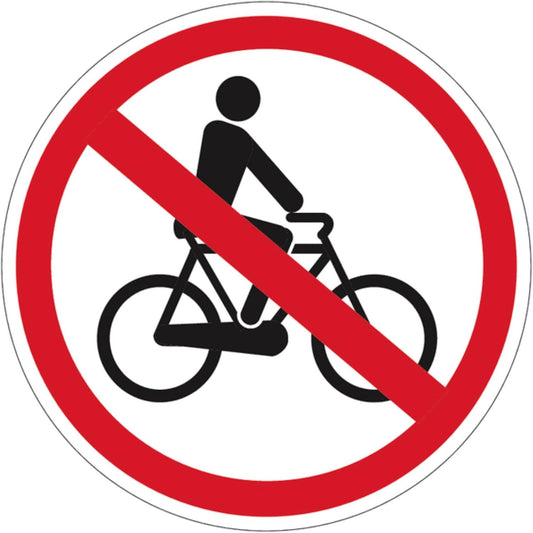 VIETATO ALLE BICICLETTE - CARTELLO SEGNALETICO QUADRATO ISO 7010 - Adesivo Extra Resistente, Pannello in Forex, Pannello In Alluminio