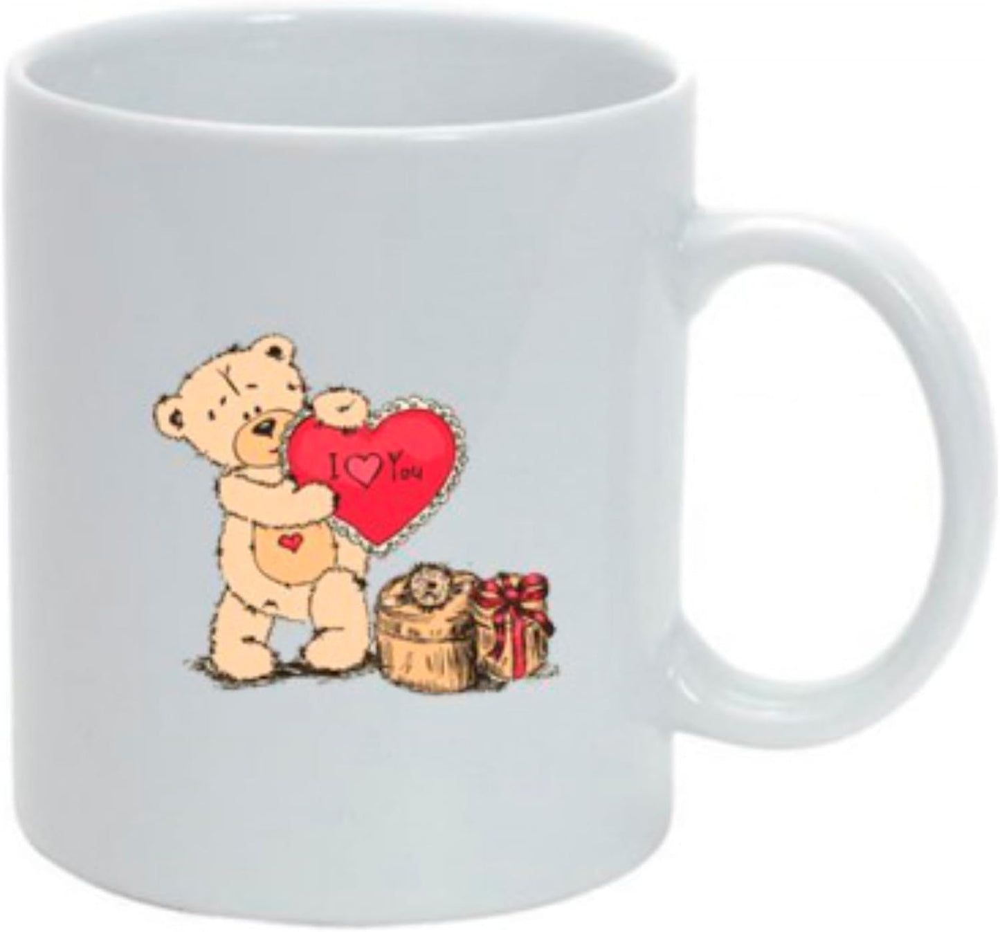 Tazza in ceramica Stampata - ORSETTO I LOVE YOU - Tazza 320 ml in Ceramica Bianca, Stampa in alta definizione Idea Regalo Originale e Unica MADE IN ITALY