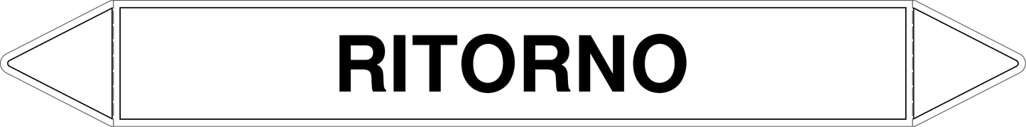 GLOBAL PACCO DA 10 ETICHETTE PER TUBAZIONI - RITORNO - Etichetta Autoadesiva Resistente