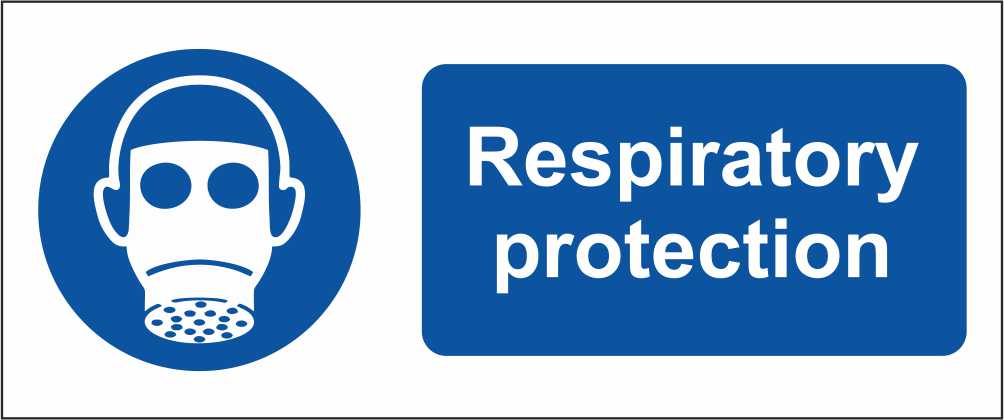 Respiratory Protection - CARTELLO SEGNALETICO UNI ISO 7010 in Adesivo Resistente, Pannello in Forex, Pannello In Alluminio