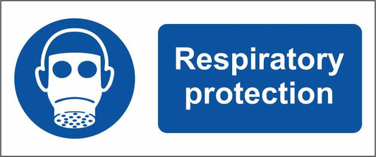 Respiratory Protection - CARTELLO SEGNALETICO UNI ISO 7010 in Adesivo Resistente, Pannello in Forex, Pannello In Alluminio