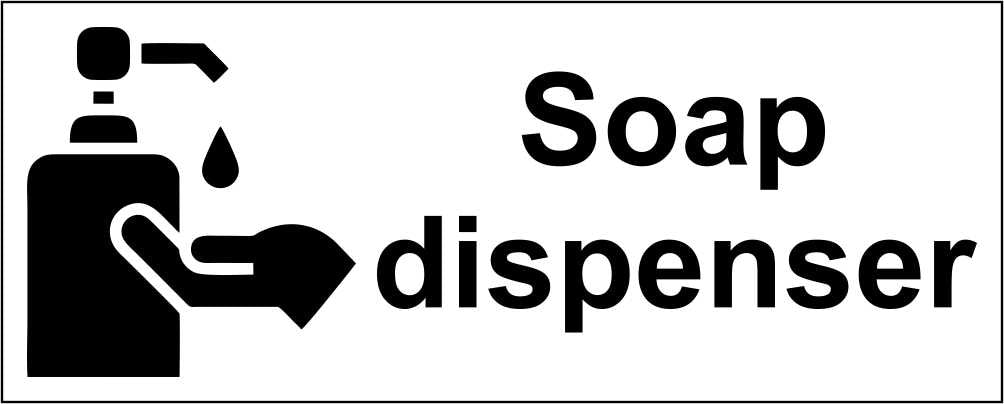 Soap Dispenser - CARTELLO SEGNALETICO UNI ISO 7010 in Adesivo Resistente, Pannello in Forex, Pannello In Alluminio