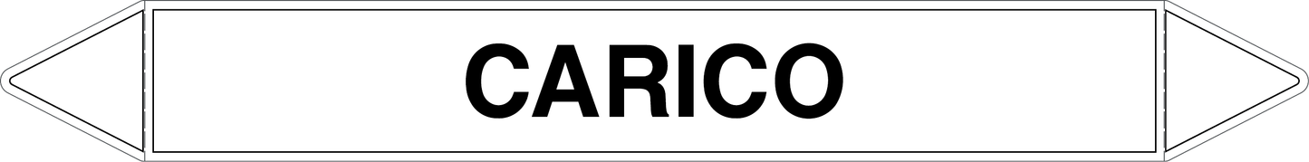 GLOBAL PACCO DA 10 ETICHETTE PER TUBAZIONI - CARICO - Etichetta Autoadesiva Resistente