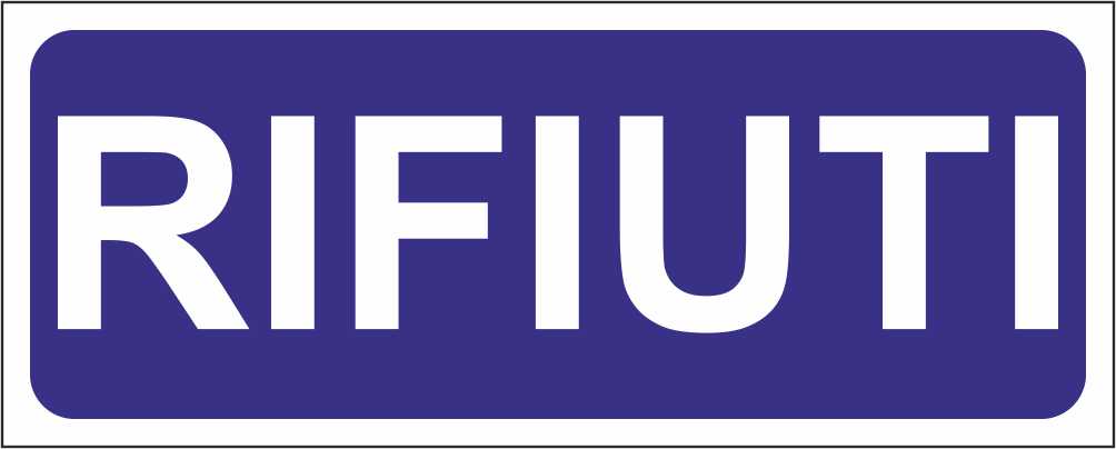 RIFIUTI BLU - CARTELLO SEGNALETICO UNI ISO 7010 in Adesivo Resistente, Pannello in Forex, Pannello In Alluminio