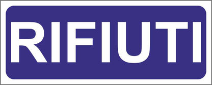 RIFIUTI BLU - CARTELLO SEGNALETICO UNI ISO 7010 in Adesivo Resistente, Pannello in Forex, Pannello In Alluminio