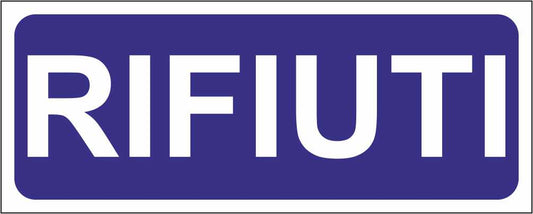 RIFIUTI BLU - CARTELLO SEGNALETICO UNI ISO 7010 in Adesivo Resistente, Pannello in Forex, Pannello In Alluminio