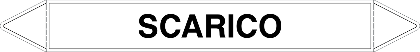 GLOBAL PACCO DA 10 ETICHETTE PER TUBAZIONI - SCARICO - Etichetta Autoadesiva Resistente