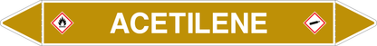 GLOBAL PACCO DA 10 ETICHETTE PER TUBAZIONI - ACETILENE - Etichetta Autoadesiva Resistente