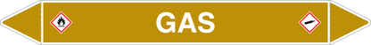 GLOBAL PACCO DA 10 ETICHETTE PER TUBAZIONI - GAS - Etichetta Autoadesiva Resistente