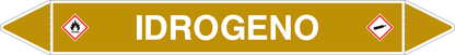 GLOBAL PACCO DA 10 ETICHETTE PER TUBAZIONI - IDROGENO - Etichetta Autoadesiva Resistente