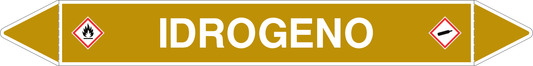 GLOBAL PACCO DA 10 ETICHETTE PER TUBAZIONI - IDROGENO - Etichetta Autoadesiva Resistente