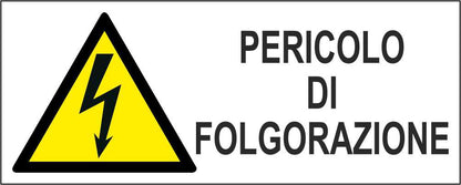 PERICOLO DI FOLGORAZIONE mod 2 - CARTELLO SEGNALETICO UNI ISO 7010 in Adesivo Resistente, Pannello in Forex, Pannello In Alluminio
