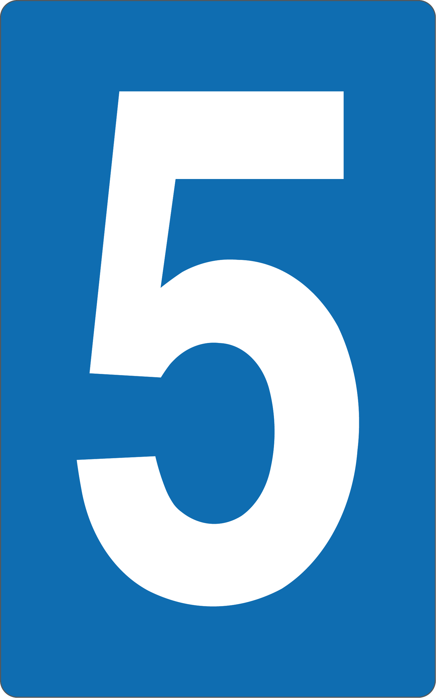 GLOBAL CARTELLO SEGNALETICO - NUMERO 5 - Adesivo Resistente, Pannello in Forex, Pannello In Alluminio