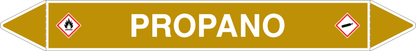 GLOBAL PACCO DA 10 ETICHETTE PER TUBAZIONI - PROPANO - Etichetta Autoadesiva Resistente