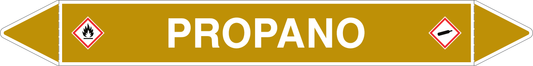 GLOBAL PACCO DA 10 ETICHETTE PER TUBAZIONI - PROPANO - Etichetta Autoadesiva Resistente