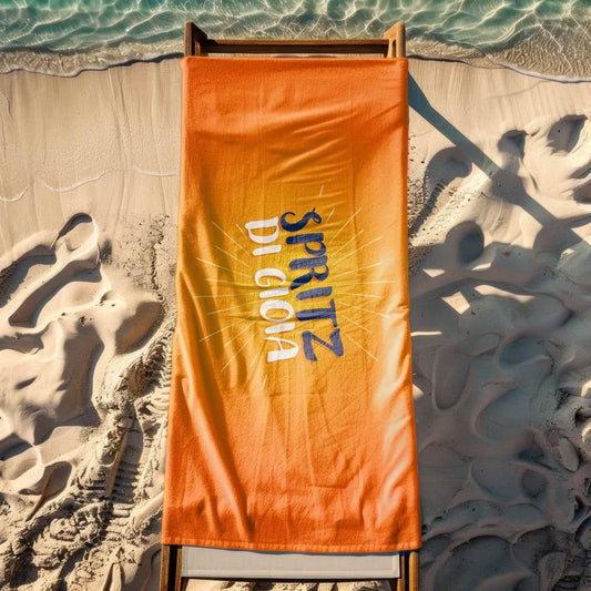 Vestin Telo da spiaggia personalizzato - SPRITZ DI GIOIA - con Nome personalizzato - asciugamano da bagno asciugamano da piscina asciugamano da spiaggia per vacanze
