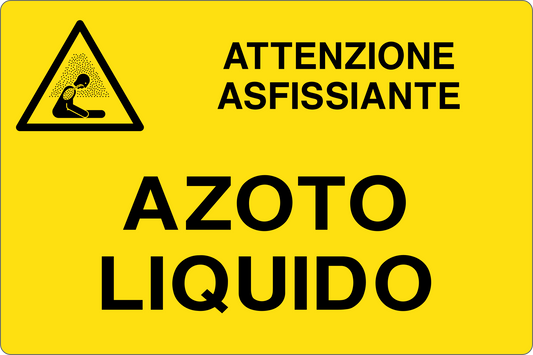 GLOBAL CARTELLO SEGNALETICO - AZOTO LIQUIDO - Adesivo Resistente, Pannello in Forex, Pannello In Alluminio