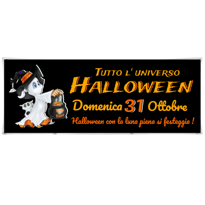 GLOBAL STRISCIONE FONDALE EVENTI - HALLOWEEN MOD 2 - IN CARTA O IN BANNER PVC ANCHE DA ESTERNO GARANZIA 5 ANNI