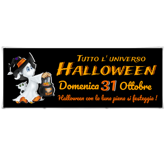 GLOBAL STRISCIONE FONDALE EVENTI - HALLOWEEN MOD 2 - IN CARTA O IN BANNER PVC ANCHE DA ESTERNO GARANZIA 5 ANNI