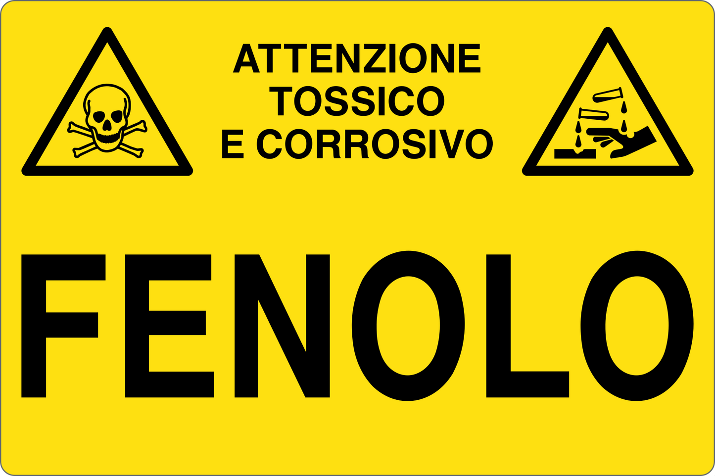 GLOBAL CARTELLO SEGNALETICO - FENOLO - Adesivo Resistente, Pannello in Forex, Pannello In Alluminio