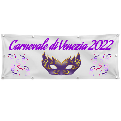 GLOBAL STRISCIONE FONDALE EVENTI - CARNEVALE CON CITTÀ E DATA PERSONALIZZATE - IN CARTA O IN BANNER PVC ANCHE DA ESTERNO GARANZIA 5 ANNI