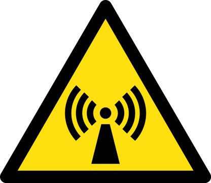 PERICOLO RADIAZIONI NON IONIZZANTI - CARTELLO SEGNALETICO TRIANGOLO ISO 7010 - Adesivo Extra Resistente, Pannello in Forex, Pannello In Alluminio