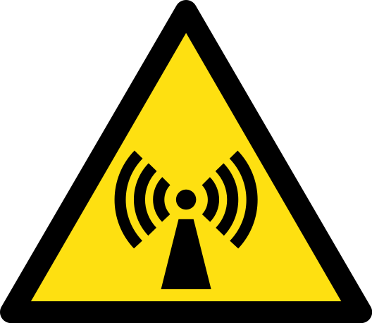 PERICOLO RADIAZIONI NON IONIZZANTI - CARTELLO SEGNALETICO TRIANGOLO ISO 7010 - Adesivo Extra Resistente, Pannello in Forex, Pannello In Alluminio