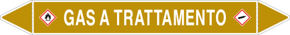 GLOBAL PACCO DA 10 ETICHETTE PER TUBAZIONI - GAS A TRATTAMENTO - Etichetta Autoadesiva Resistente