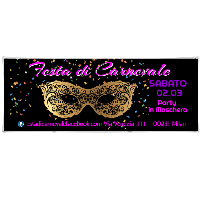 GLOBAL STRISCIONE FONDALE EVENTI - FESTA DI CARNEVALE PERSONALIZZATO - IN CARTA O IN BANNER PVC ANCHE DA ESTERNO GARANZIA 5 ANNI