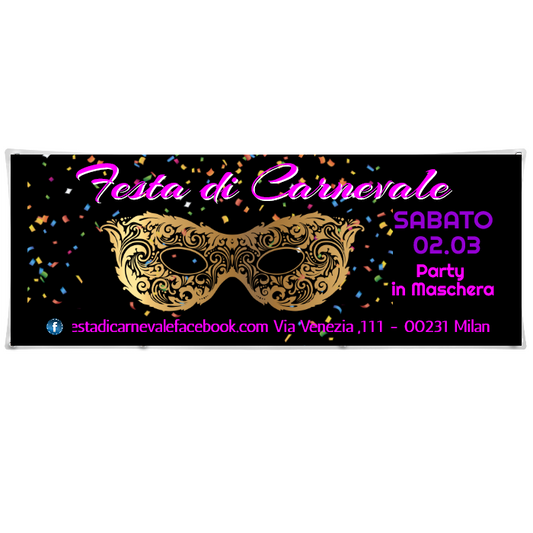 GLOBAL STRISCIONE FONDALE EVENTI - FESTA DI CARNEVALE PERSONALIZZATO - IN CARTA O IN BANNER PVC ANCHE DA ESTERNO GARANZIA 5 ANNI