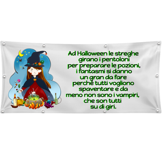 GLOBAL STRISCIONE FONDALE EVENTI - HALLOWEEN MOD 3 - IN CARTA O IN BANNER PVC ANCHE DA ESTERNO GARANZIA 5 ANNI