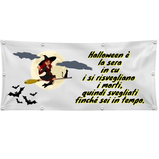GLOBAL STRISCIONE FONDALE EVENTI - HALLOWEEN STREGA - IN CARTA O IN BANNER PVC ANCHE DA ESTERNO GARANZIA 5 ANNI