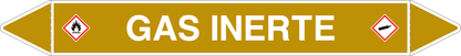 GLOBAL PACCO DA 10 ETICHETTE PER TUBAZIONI - GAS INERTE - Etichetta Autoadesiva Resistente