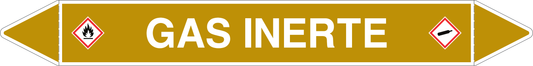 GLOBAL PACCO DA 10 ETICHETTE PER TUBAZIONI - GAS INERTE - Etichetta Autoadesiva Resistente