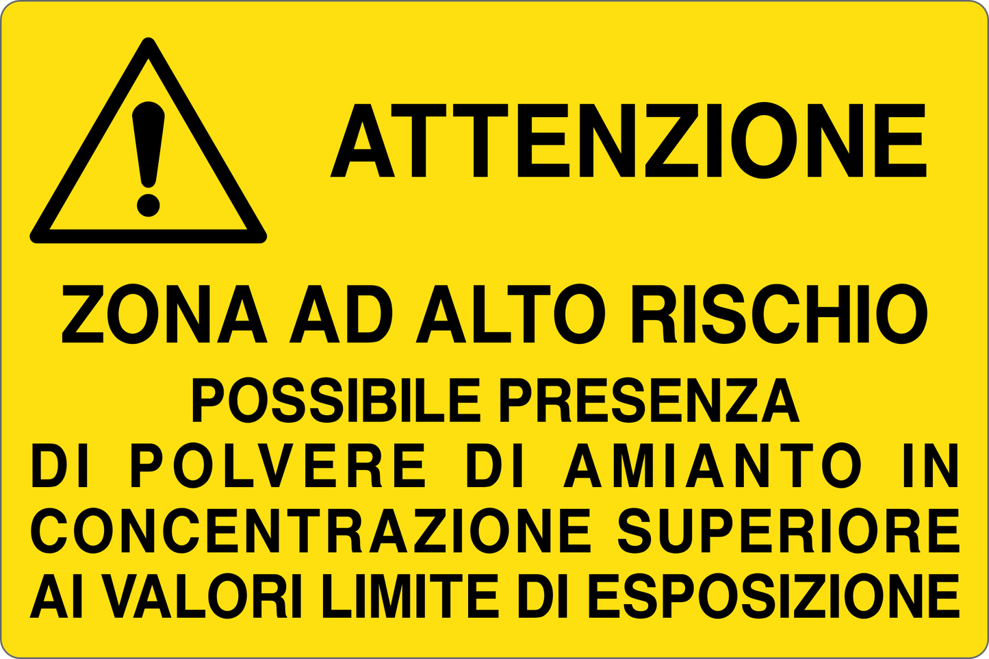 GLOBAL CARTELLO SEGNALETICO - POSSIBILE PRESENZA DI POLVERE DI AMIANTO - Adesivo Resistente, Pannello in Forex, Pannello In Alluminio