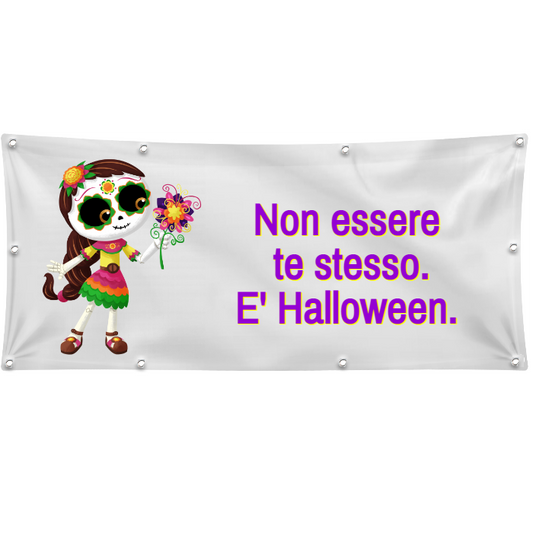 GLOBAL STRISCIONE FONDALE EVENTI - HALLOWEEN STREGA MOD 2 - IN CARTA O IN BANNER PVC ANCHE DA ESTERNO GARANZIA 5 ANNI