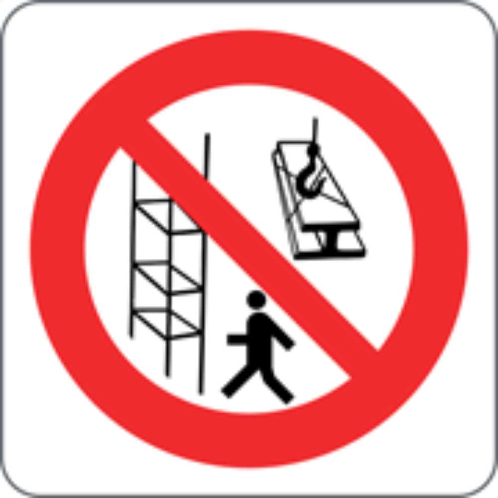 VIETATO PASSARE SOTTO CARICHI SOSPESI - CARTELLO SEGNALETICO QUADRATO ISO 7010 - Adesivo Extra Resistente, Pannello in Forex, Pannello In Alluminio