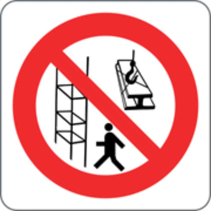 VIETATO PASSARE SOTTO CARICHI SOSPESI - CARTELLO SEGNALETICO QUADRATO ISO 7010 - Adesivo Extra Resistente, Pannello in Forex, Pannello In Alluminio