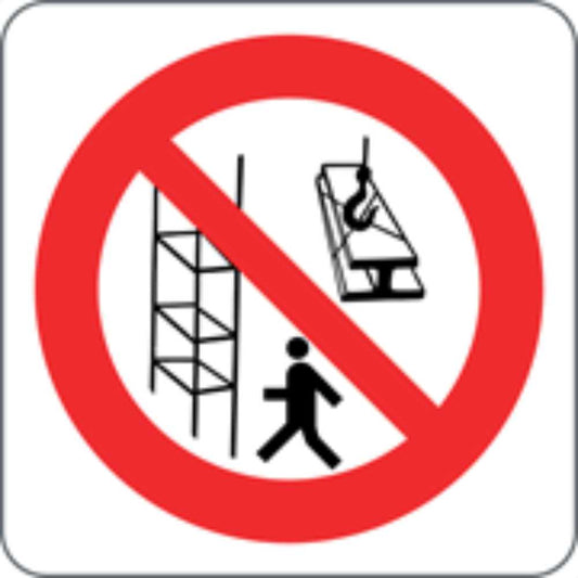 VIETATO PASSARE SOTTO CARICHI SOSPESI - CARTELLO SEGNALETICO QUADRATO ISO 7010 - Adesivo Extra Resistente, Pannello in Forex, Pannello In Alluminio